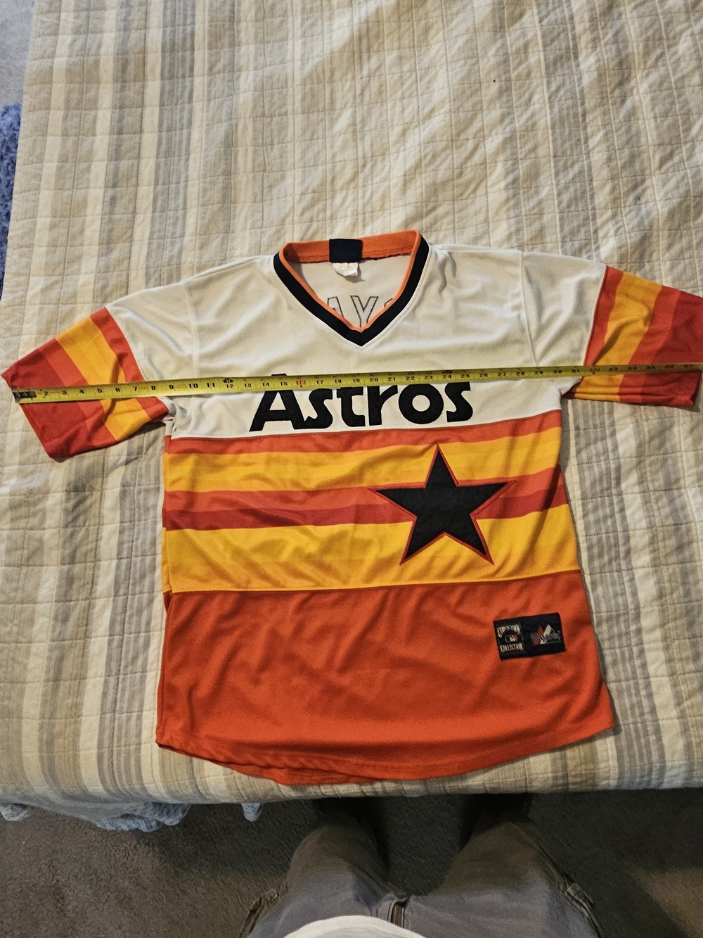 Astros Retro Stripe Men’s Jersey - Orange, Yellow, Red